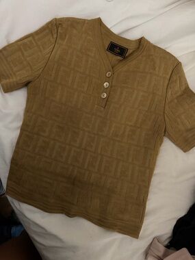 Fendi Short Sleeve Knit Top